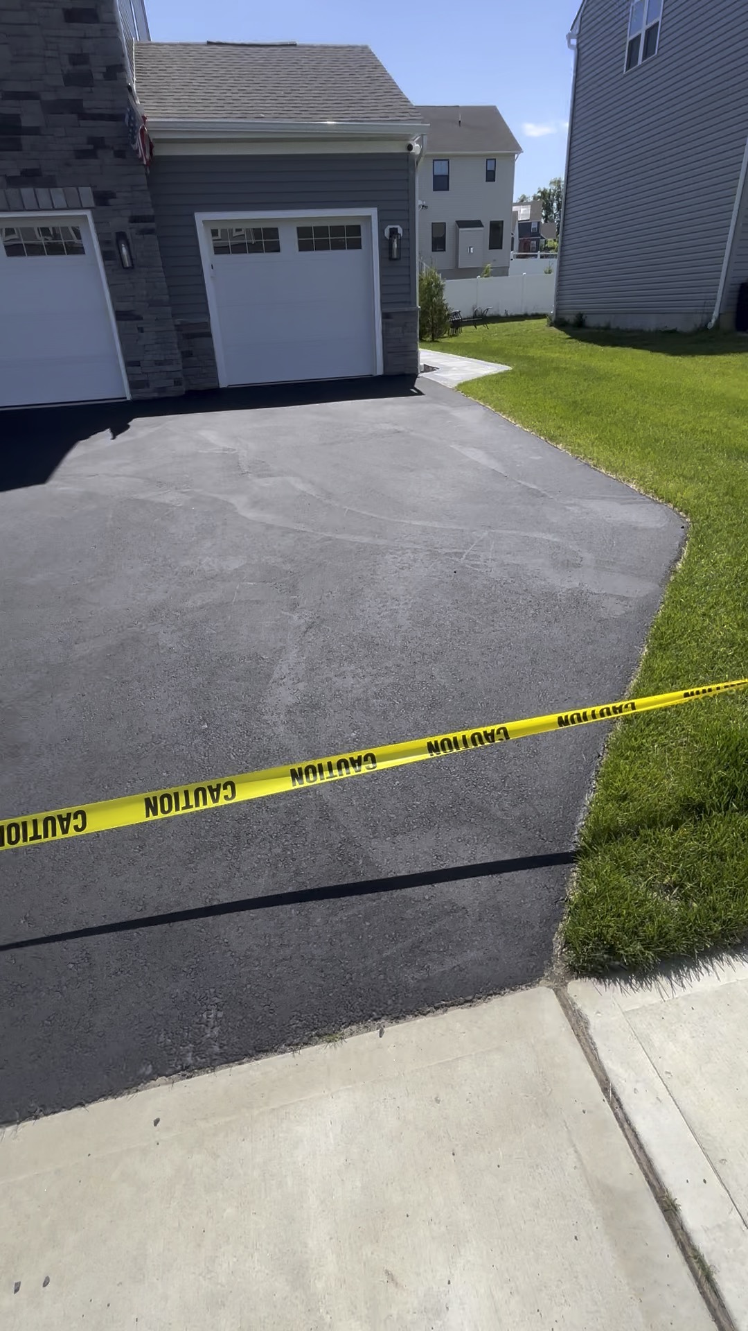 Completed residential driveway sealcoating — Shoreline Paving NJ